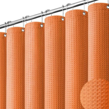 Dynamene Stall Waffle Shower Curtain 256GSM Heavy Fabric 54x78 Burnt Orange