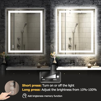 Hivone 36"X30" LED Bathroom Mirror with Lights, UL Listed