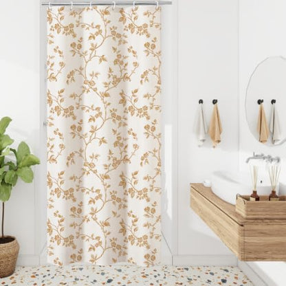 MitoVilla Small Stall Cotton Floral Shower Curtain for Bathroom,36 x 72