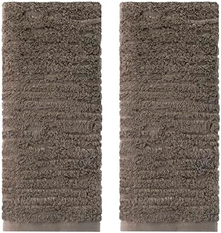 SKL Home CloudSoft Hand Towel Set-2-Piece, 100% Cotton Luxury, Mink Brown