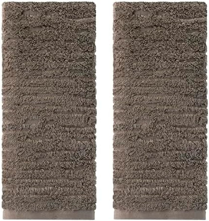 SKL Home CloudSoft Hand Towel Set-2-Piece, 100% Cotton Luxury, Mink Brown