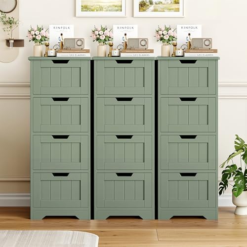FOTOSOK Bathroom Storage Cabinet with 4 Drawers, Small Bathroom Cabinet