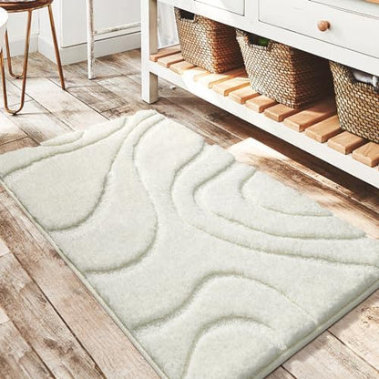 DEXDE Bathroom Rugs Non-Slip Mat for Bathroom Floor Tub Shower, 24x36 White