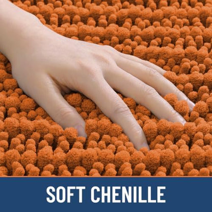 Smiry Bathroom Rugs 24X16, Extra Soft Rubber Backing Chenille Bath Mats