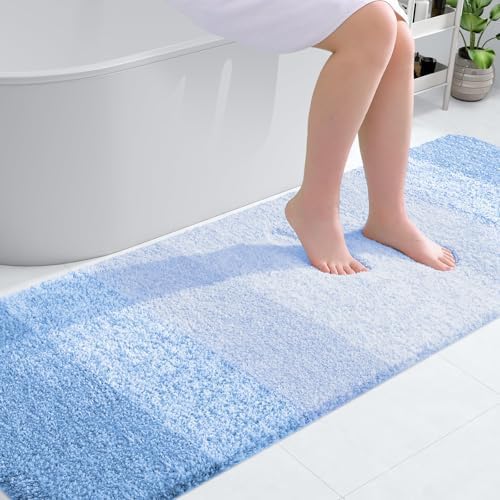 OLANLY Bathroom Runner Rug 70x20, Extra Soft Absorbent Microfiber Bath Rugs
