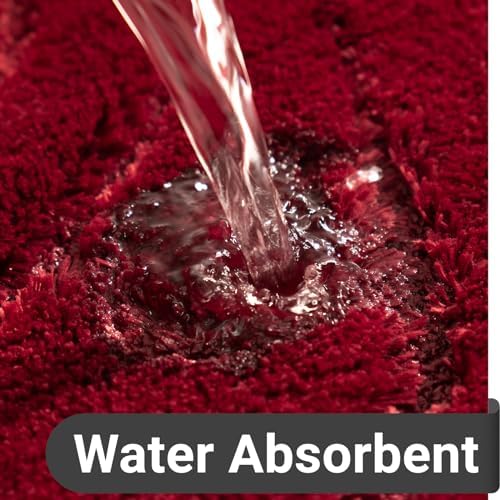 DEXDE Bathroom Rugs Runner Non-Slip Mat for Bathroom Floor, 24X72 Burgundy