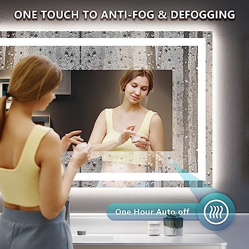 40x32 LED Bathroom Mirror with Lights, Lighted Vanity Mirror