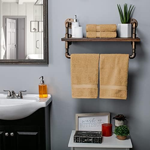 SUPERIOR Egyptian Cotton Plush & Absorbent, Hand Towel Set of 4, Toast