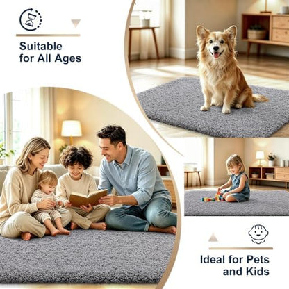 OLANLY Microfiber Bathroom Runner Rugs 59x20, Soft Absorbent Bath Mat, Grey