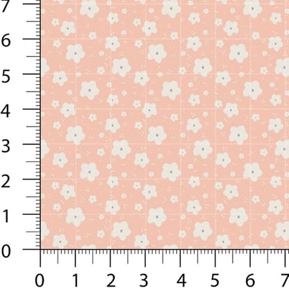 Patchwork Fabric Panel 100x155 cm, 100% Cotton Satin, 6 Coordinated Pastel Floral & Dot Patterns, Soft Peach Green Quilting & Sewing Fabric (Soft Pastels, 6pcs 50x50cm)