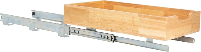 Household Essentials Artisan Natural Wood & Steel Pull-Out Organizer