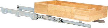 Household Essentials Artisan Natural Wood & Steel Pull-Out Organizer