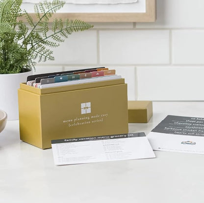 Passionate Penny Pincher PPP Meal Planner 72 Recipe Cards (Celebration Menu) - Weekly Menu | Sturdy Box 12 Reusable Grocery Shopping Lists 5 Blank Card Protector Ideas