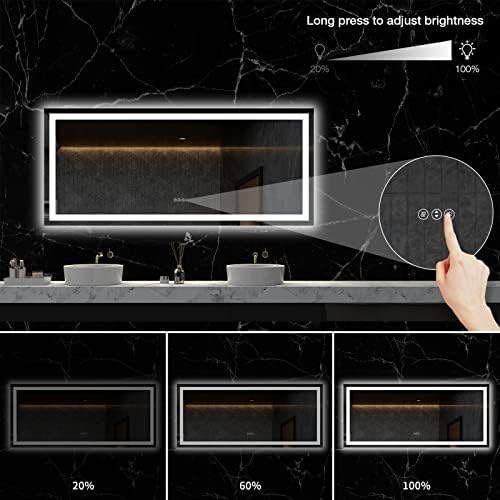 LOAAO 60"X28" LED Bathroom Mirror with Light, UL Listed