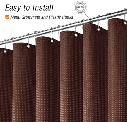 Gibelle Small Stall Brown Fabric Shower Curtain, 36 x 72