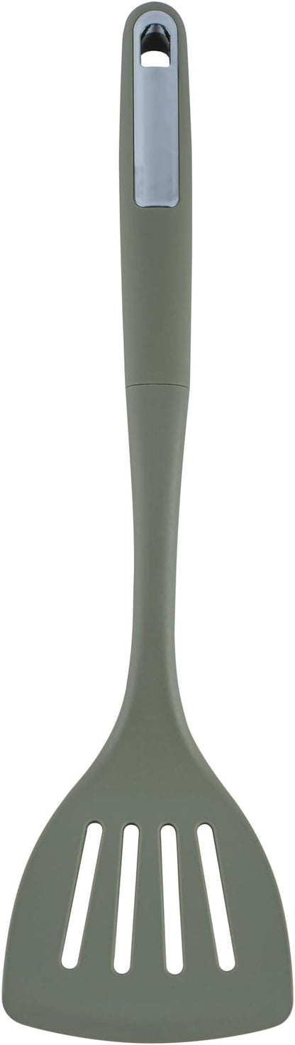 Restaurantware Silicone Utensil Set Pack of 10 Non-Slip Handle 6-Piece Kitchen Tool Set, Heat-Resistant Dishwasher-Friendly Cooking Accessories, Durable Green Cooking Utensils