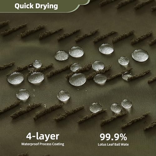 Siiluminisoy Long Shower Curtain Olive Green Boho Shower Curtain with Tassel for Bathroom, 72 x 78 Woven Fabric Modern Textured Tufted Chevron Striped, Machine Washable