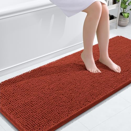 OLANLY Bathroom Runner Rugs 59x24, Extra Soft Absorbent Chenille Bath Rugs