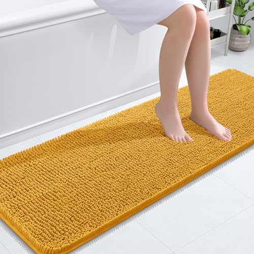 OLANLY Bathroom Runner Rugs 59x20, Extra Soft Absorbent Chenille Bath Rugs