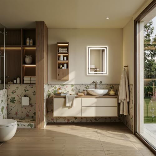 20"x28" LED Bathroom Mirror with Anti-Fog, Backlit & Front Lights, Memory