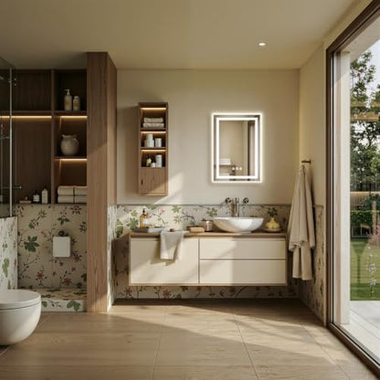 20"x28" LED Bathroom Mirror with Anti-Fog, Backlit & Front Lights, Memory
