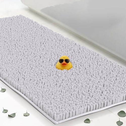 Extra Large Chenille Bath Mats 59"x21", Plush Absorbent Quick Dry, Soft & Machine Washable, Non Slip Carpet for Bathroom, Thick Bathroom Rugs, Shower Restroom Rug Mat, Alfombras De Bano, Bathrugs