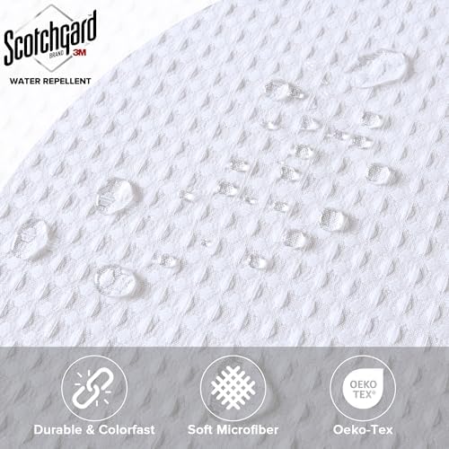 Madison Park Arbor Waffle Extra Long Shower Curtain, 72 x 84, White Solid