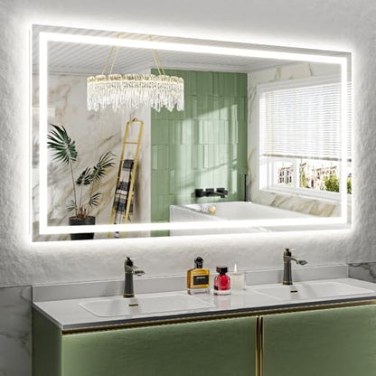66x36 LED Bathroom Mirror with Lights, Lighted Vanity Mirror