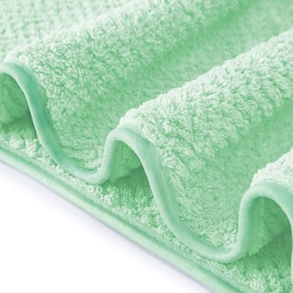 MaopaoBeauty 6 Pack Washcloth Set, Waffle Washcloth Towels Set, Microfiber Super Soft Highly Absorbent, Sturdy Quick Drying Towels for Bathroom, Gym, Sports, Yoga, Green