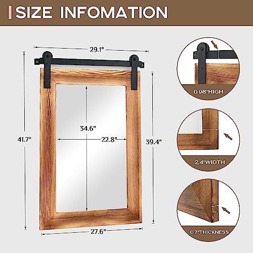 COGOOD Farmhouse Bathroom Mirrors for Over Sink - 42 x 29 Brown