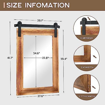 COGOOD Farmhouse Bathroom Mirrors for Over Sink - 42 x 29 Brown