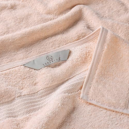 Superior Egyptian Cotton 8-Piece Towel Set, Assorted Towels for Home Bathroom, Guest Bath Decor Essentials, Includes 2 Bath, 4 Hand, 2 Face Towels/Washcloths, Quick Dry, Absorbent, Peach