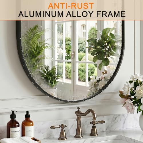 Oval Bathroom Mirror, 24"x36" Black Vanity Mirror for Over Sink