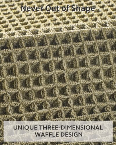 tchdio Waffle Bath Mat, Super Absorbent Non Slip Bath Mat Ultra Soft Bathmat Machine Washable Bath Rugs with Tassels, Beside Tub, 24" x 36"