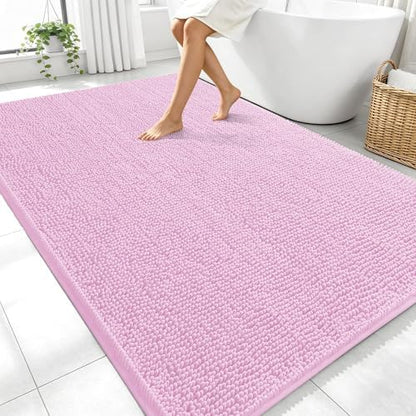OLANLY Large Bathroom Rugs 70x46, Extra Soft Absorbent Chenille Bath Rugs