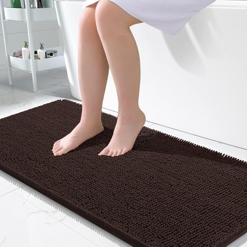 OLANLY Large Bathroom Rugs 50x30, Extra Soft Absorbent Chenille Bath Rugs