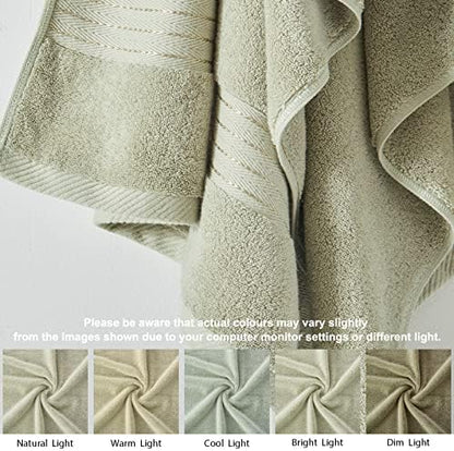 COZYART Luxury Hand Towels 4 PCS, Sage Green 100% Turkish Cotton 650 GSM