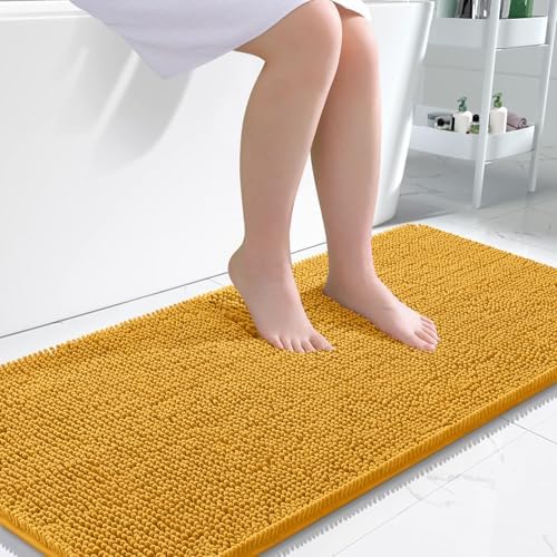 OLANLY Bathroom Runner Rugs 45x27, Extra Soft Absorbent Chenille Bath Rugs