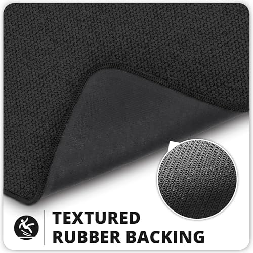 Bosap Bath Mat,Ultra Thin Bathroom Runner Rugs,Large Bath Mats for Bathroom,Quick Dry,Non-Slip,Machine Washable,Low Pile,Bath Rug,Shower Outside,Sink,Home Decor Accessories.Black,3'x6'(36x72inch)