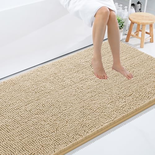 Smiry Bathroom Rugs 96X24, Luxury Chenille Extra Soft Absorbent Bath Mat
