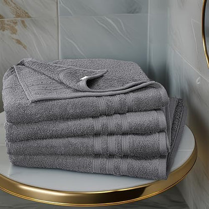 Tens Towels 4 Piece Bath Towels 27x54 Inches, Dark Grey