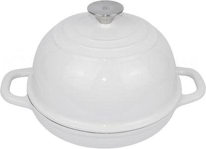 Dutch Oven for Bread Baking Bread Oven for Sourdough Bread Baking, Enameled Cast Iron Dutch Oven Pot with Lid 5 qt Cast Iron Bread Pan, White
