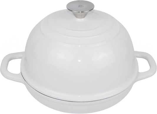 Dutch Oven for Bread Baking Bread Oven for Sourdough Bread Baking, Enameled Cast Iron Dutch Oven Pot with Lid 5 qt Cast Iron Bread Pan, White