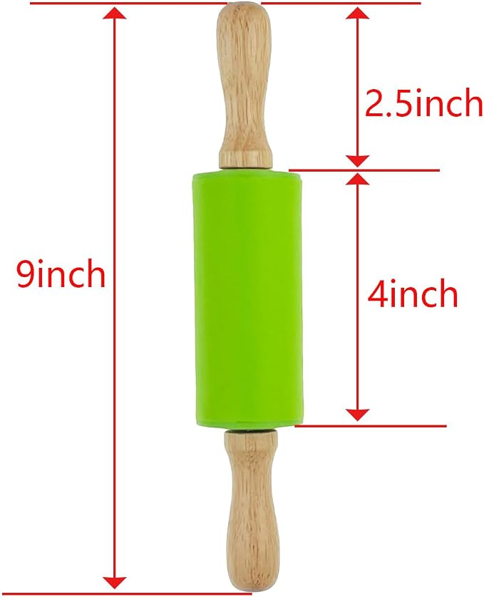 12 Pack Mini Small Rolling Pin 9 Inch Kids Rolling Pin Wooden Handle for Home Kitchen