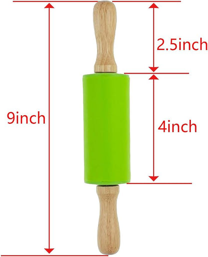 12 Pack Mini Small Rolling Pin 9 Inch Kids Rolling Pin Wooden Handle for Home Kitchen