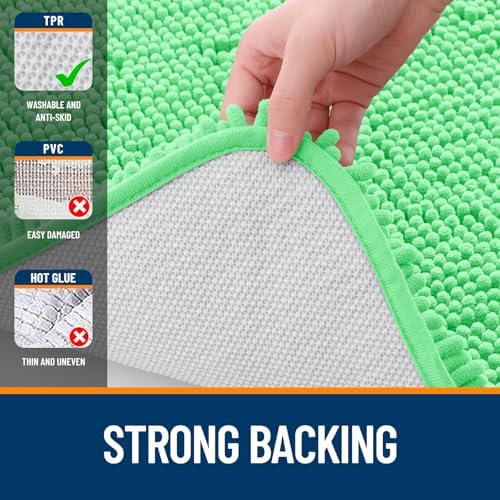 OLANLY Toilet Rugs U-Shaped 24x24, Soft Absorbent Chenille Contour Rugs