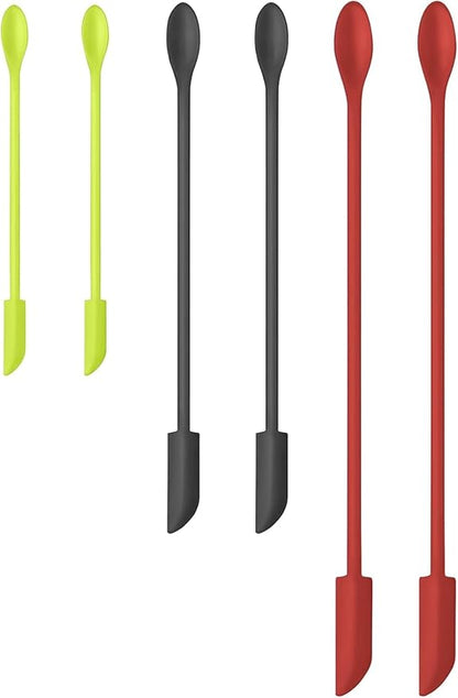 Silicone Spatula Set (6Pcs) - Mini Scraper Tool for Beauty & Food - Reach Every Last Drop, Multi-Size Spatulas for Makeup Jars, Lotion Bottles & Kitchen Containers