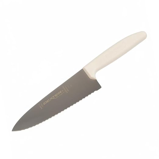 Dexter-Russell 12613 Chef’s Knife, 6" Scalloped DEXSTEEL High Carbon Stain-Free Steel Blade, Ergonomic Textured Polypropylene Handle, NSF Certified, Culinary Kitchen Cook Knife, Made in USA