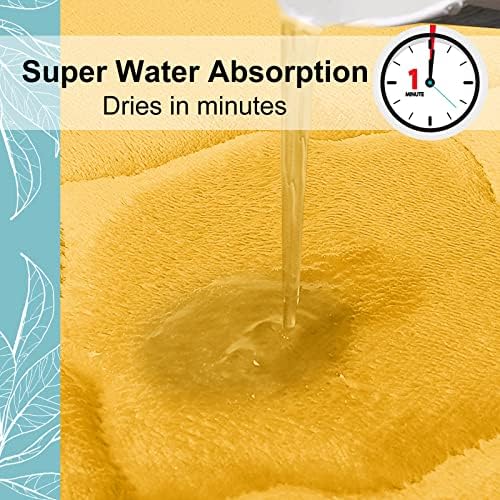 OLANLY Memory Foam Bath Mat Rug 44x24, Ultra Soft Bathroom Rugs, Yellow