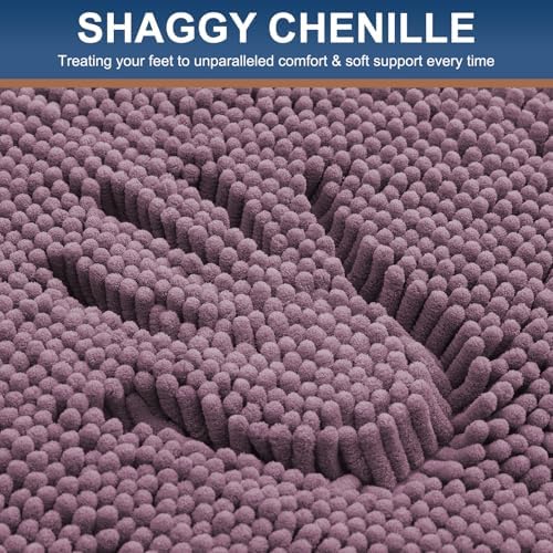 Smiry Bathroom Rugs 30X20, Luxury Chenille Extra Soft Absorbent Bath Mat